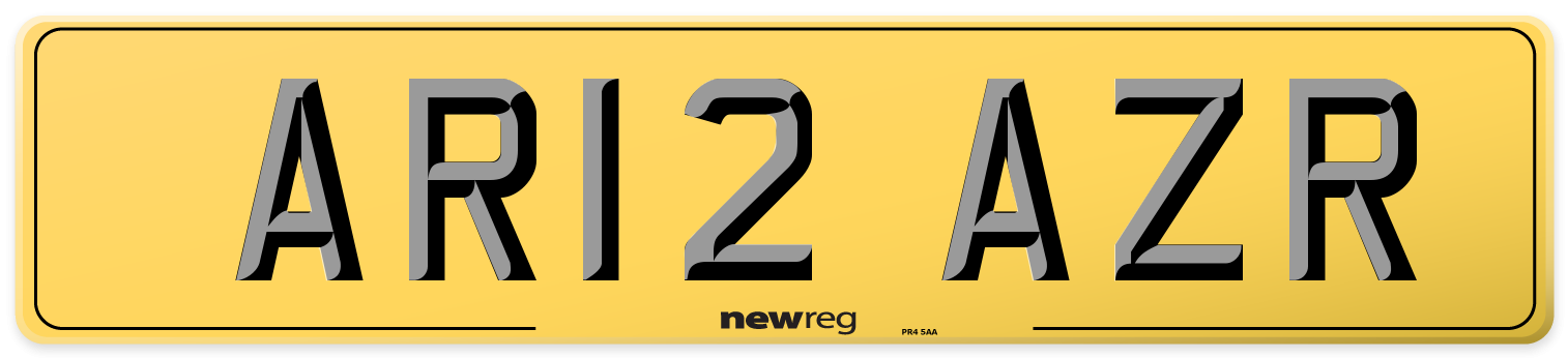 AR12 AZR Rear Number Plate
