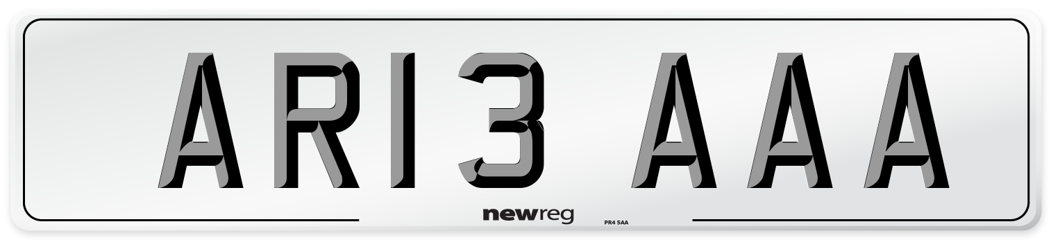 AR13 AAA Front Number Plate