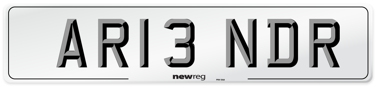 AR13 NDR Front Number Plate