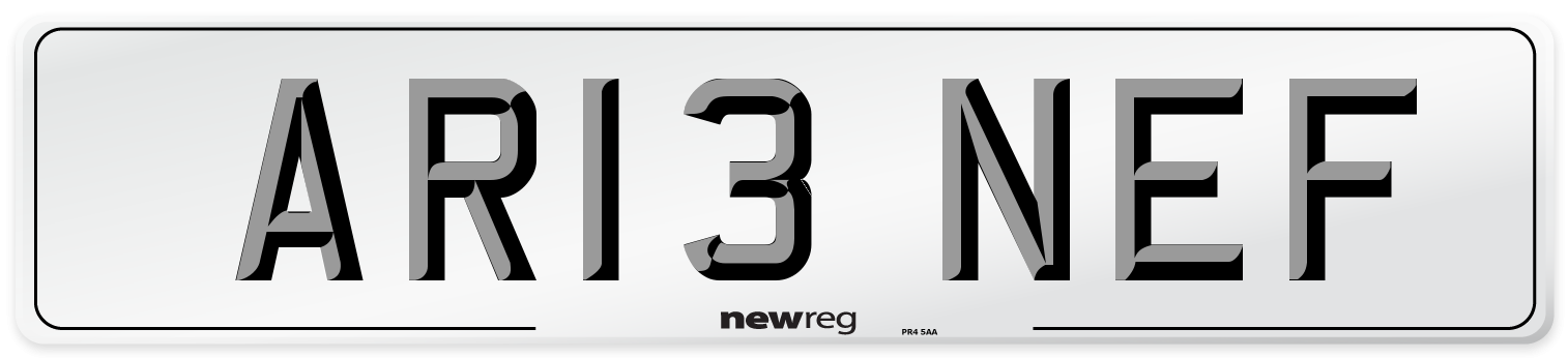 AR13 NEF Front Number Plate
