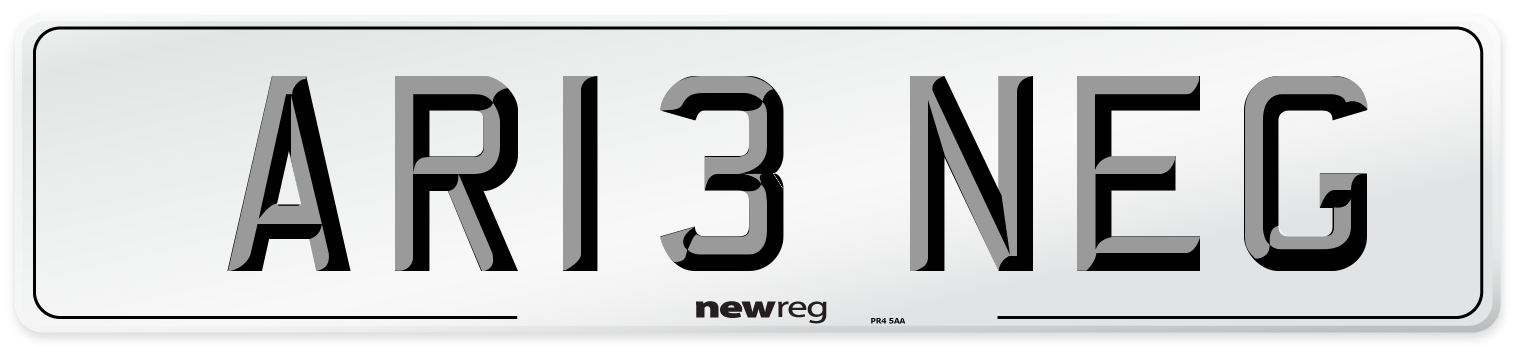 AR13 NEG Front Number Plate
