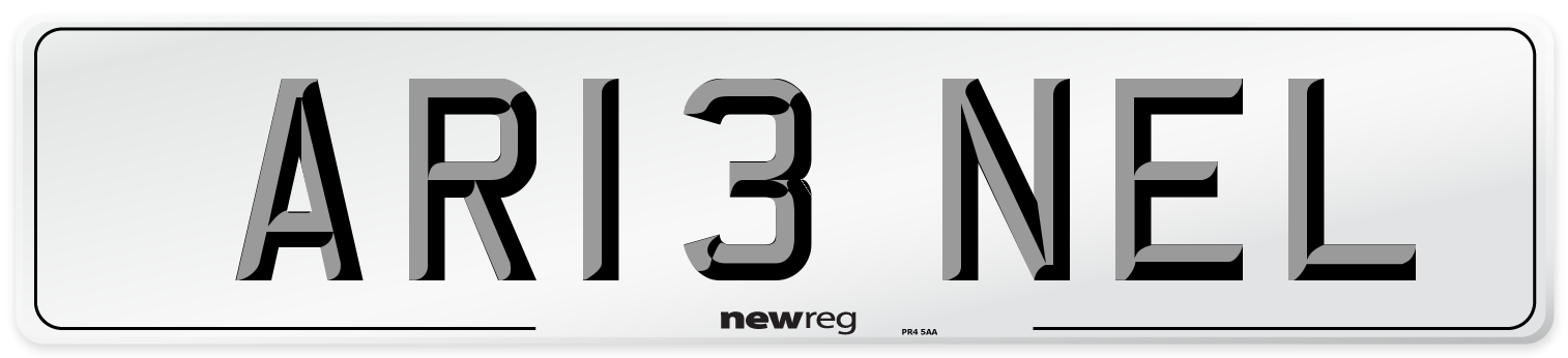 AR13 NEL Front Number Plate