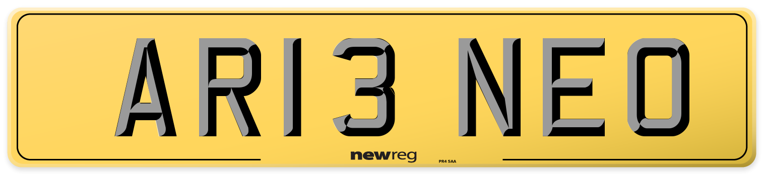 AR13 NEO Rear Number Plate