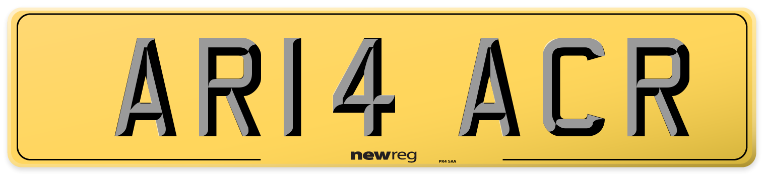 AR14 ACR Rear Number Plate