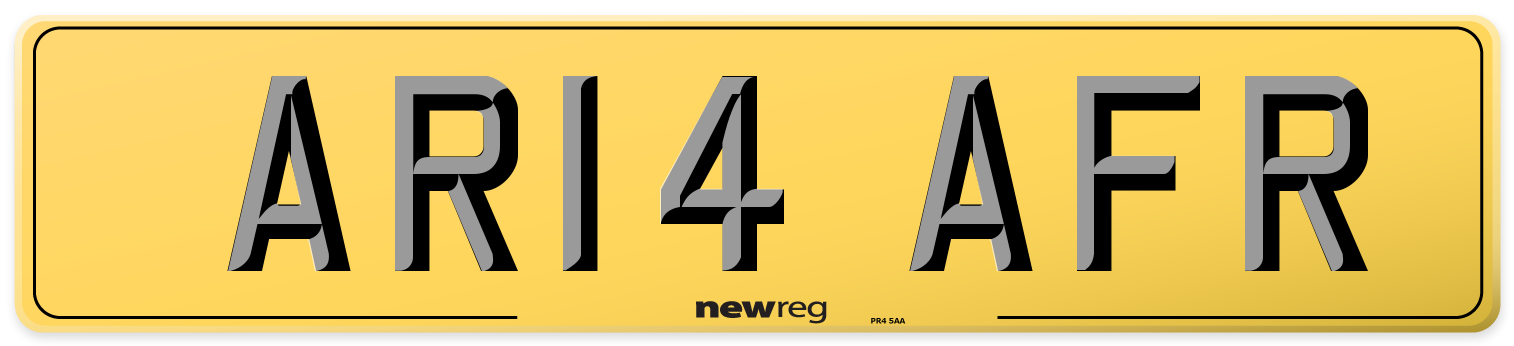AR14 AFR Rear Number Plate