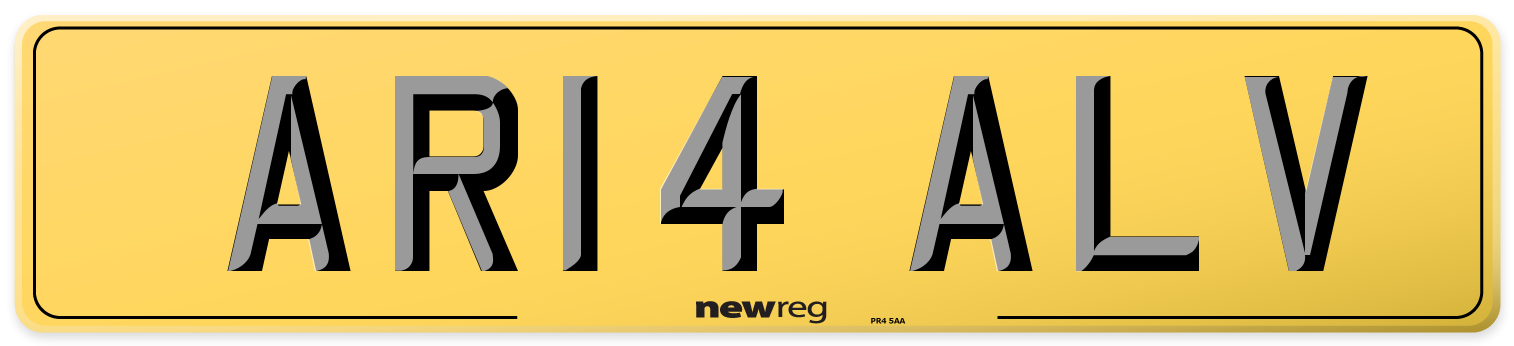AR14 ALV Rear Number Plate