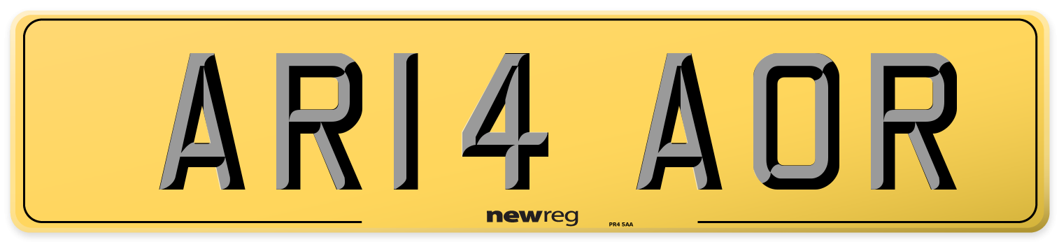 AR14 AOR Rear Number Plate