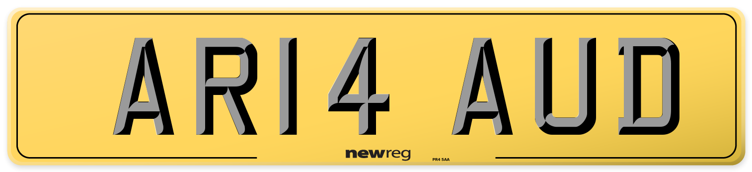 AR14 AUD Rear Number Plate