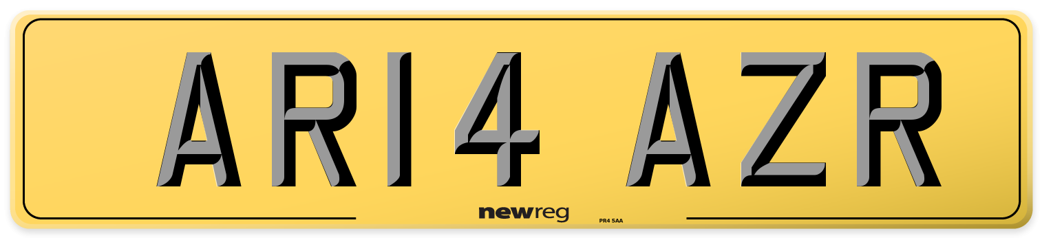 AR14 AZR Rear Number Plate