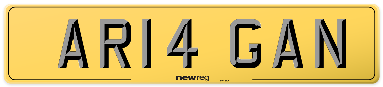 AR14 GAN Rear Number Plate