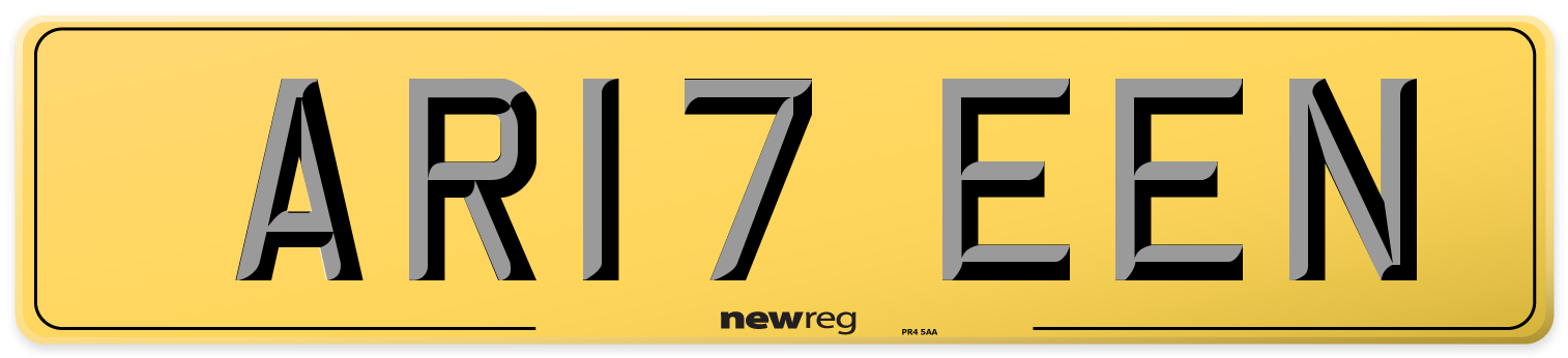 AR17 EEN Rear Number Plate