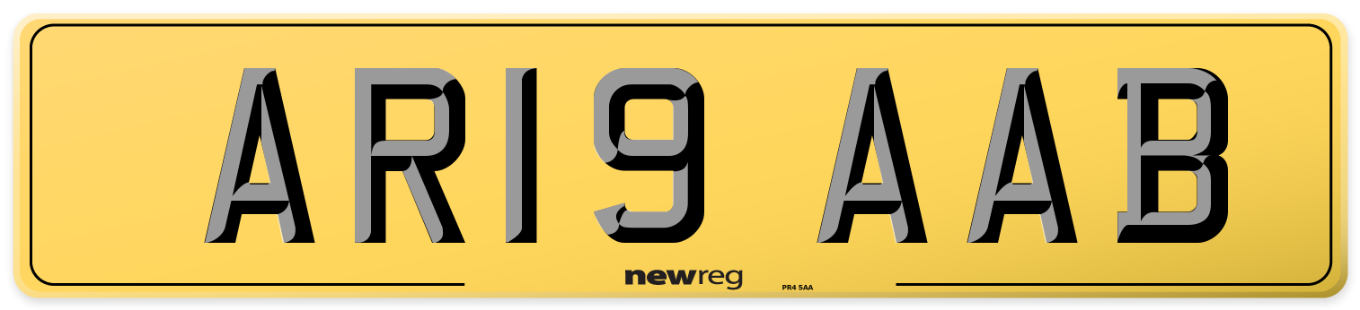 AR19 AAB Rear Number Plate