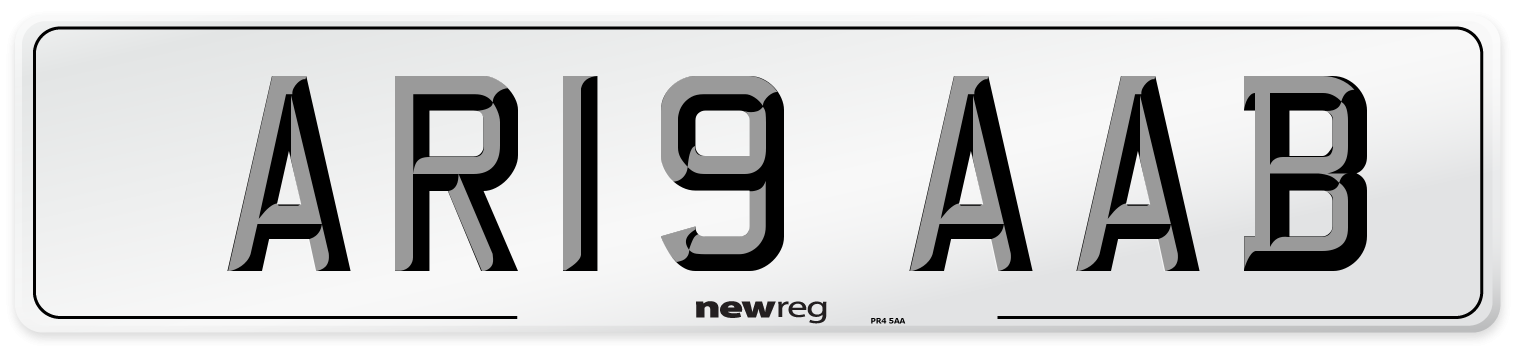 AR19 AAB Front Number Plate