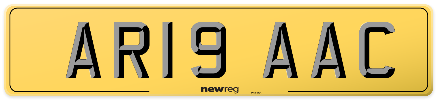 AR19 AAC Rear Number Plate