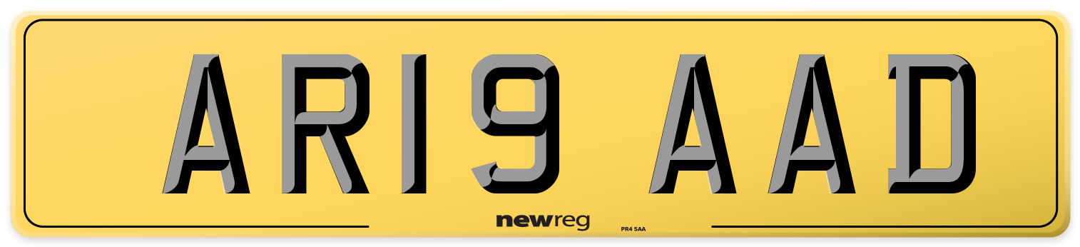 AR19 AAD Rear Number Plate