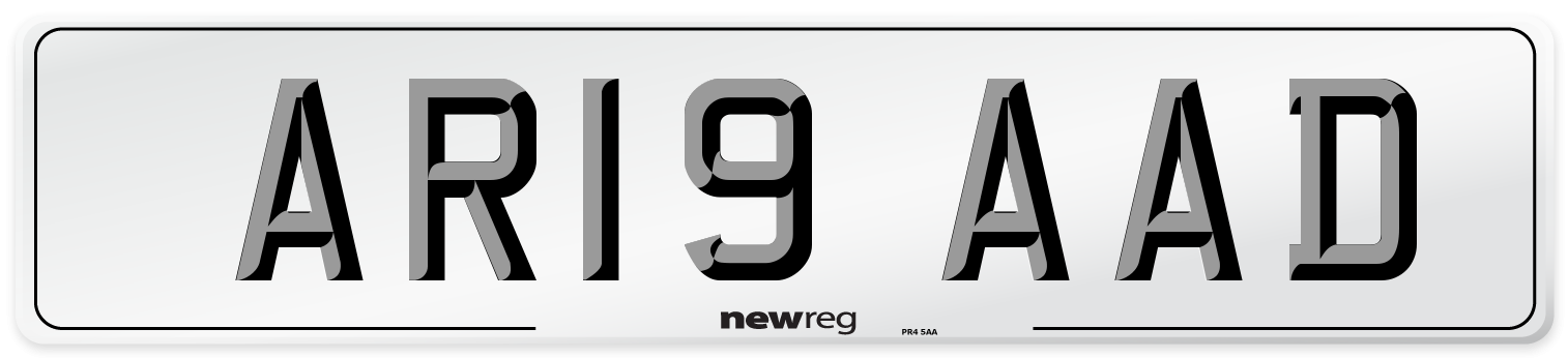 AR19 AAD Front Number Plate