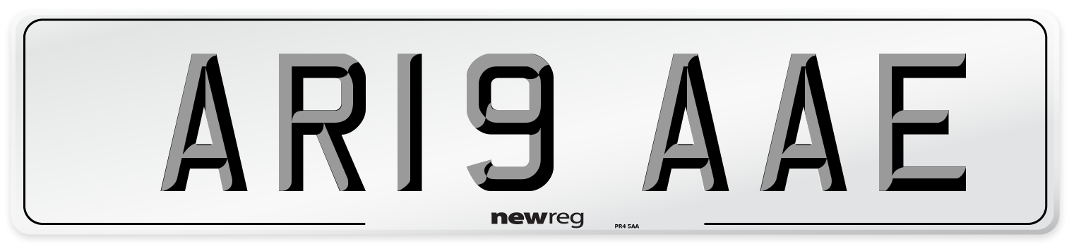 AR19 AAE Front Number Plate