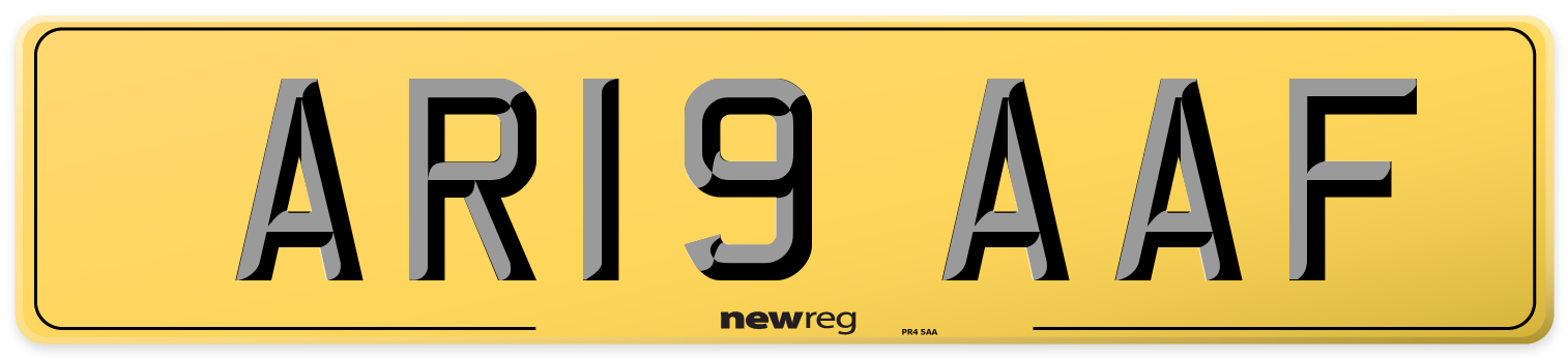 AR19 AAF Rear Number Plate