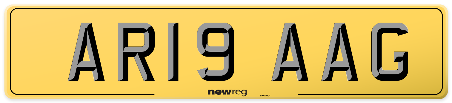 AR19 AAG Rear Number Plate