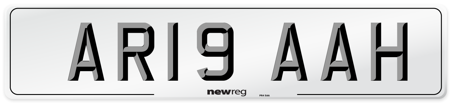 AR19 AAH Front Number Plate