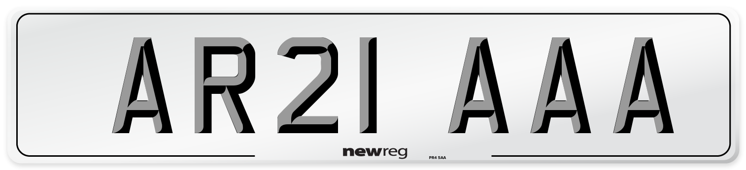 AR21 AAA Front Number Plate