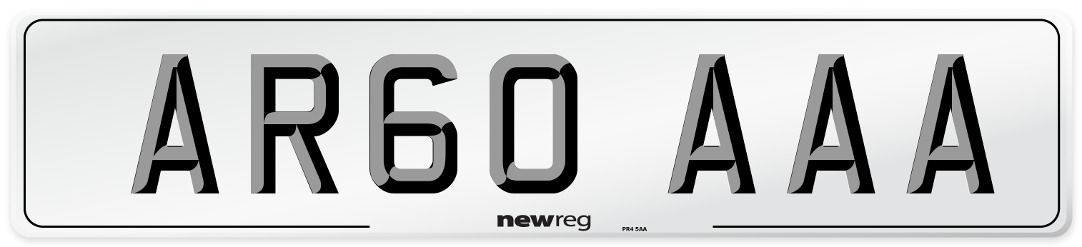 AR60 AAA Front Number Plate