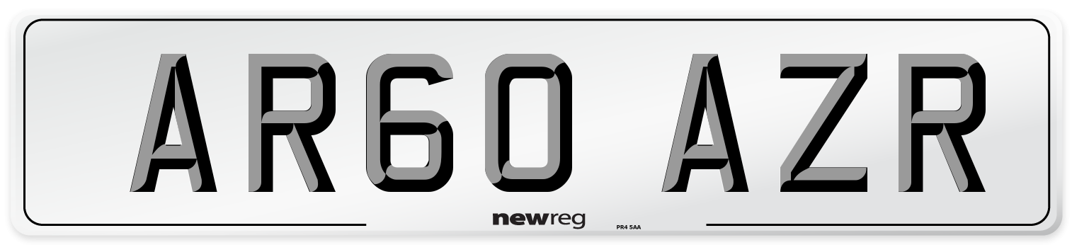 AR60 AZR Front Number Plate