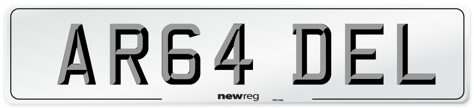 AR64 DEL Front Number Plate