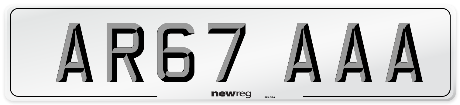 AR67 AAA Front Number Plate