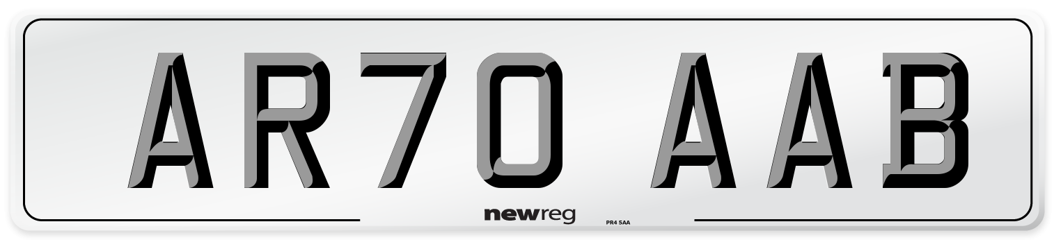 AR70 AAB Front Number Plate