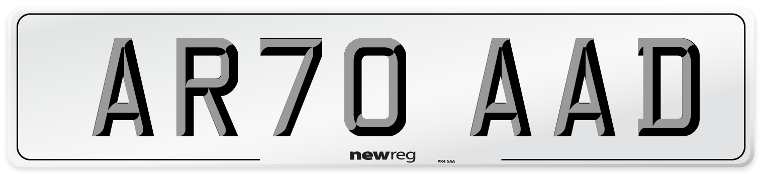 AR70 AAD Front Number Plate