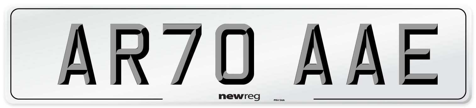 AR70 AAE Front Number Plate