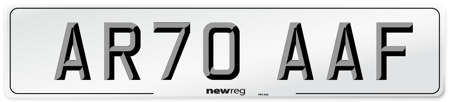 AR70 AAF Front Number Plate