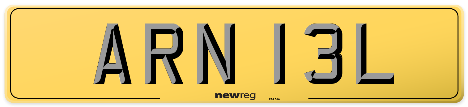ARN 13L Rear Number Plate