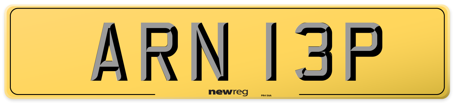 ARN 13P Rear Number Plate