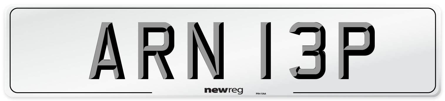ARN 13P Front Number Plate