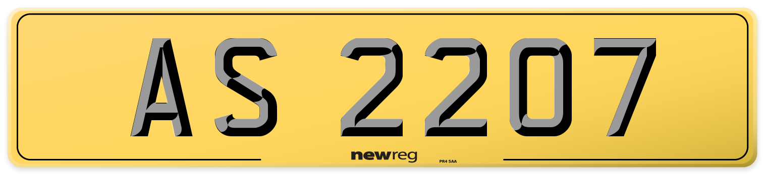 AS 2207 Rear Number Plate
