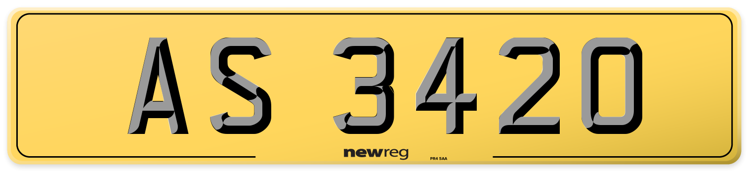 AS 3420 Rear Number Plate