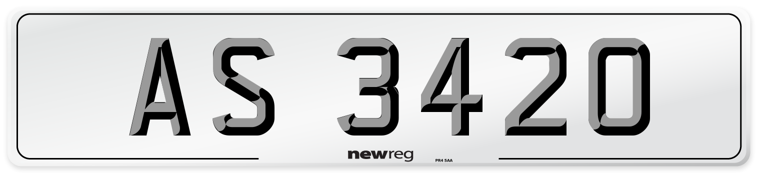 AS 3420 Front Number Plate
