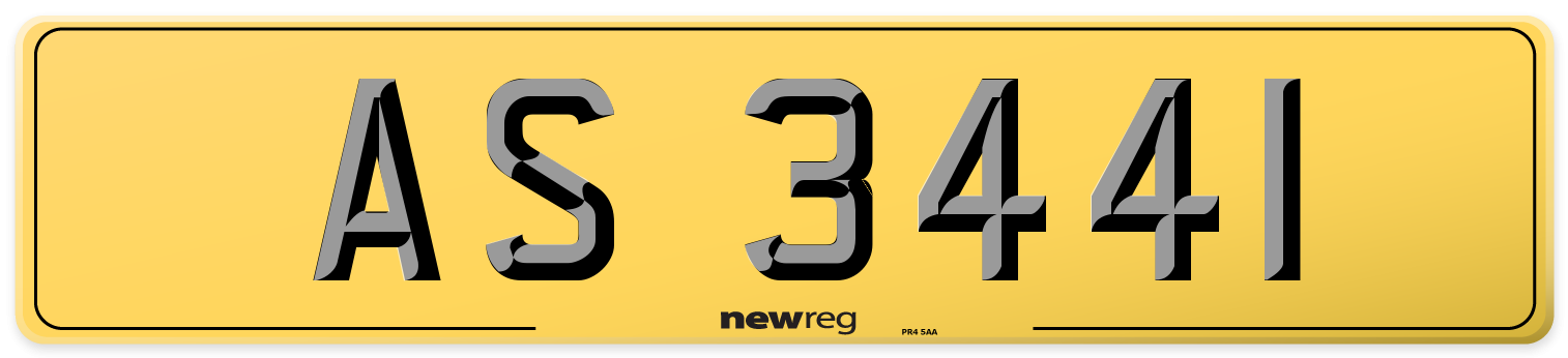 AS 3441 Rear Number Plate