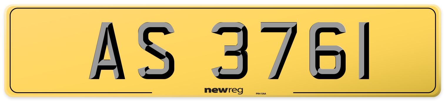 AS 3761 Rear Number Plate