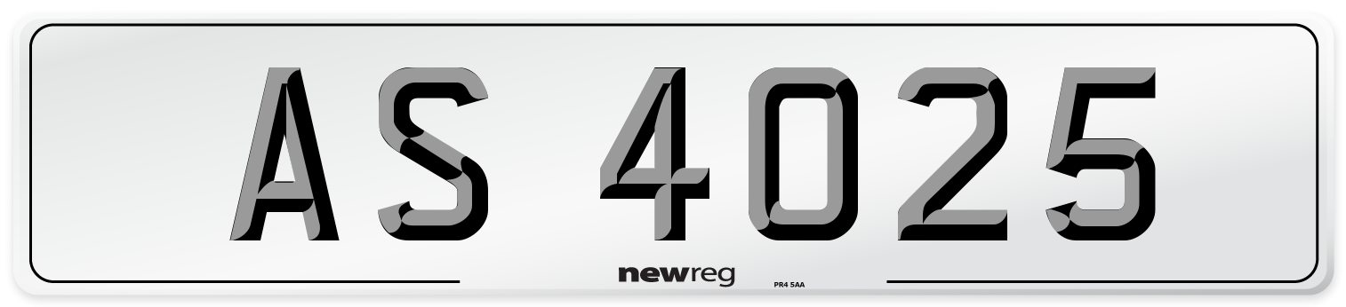 AS 4025 Front Number Plate