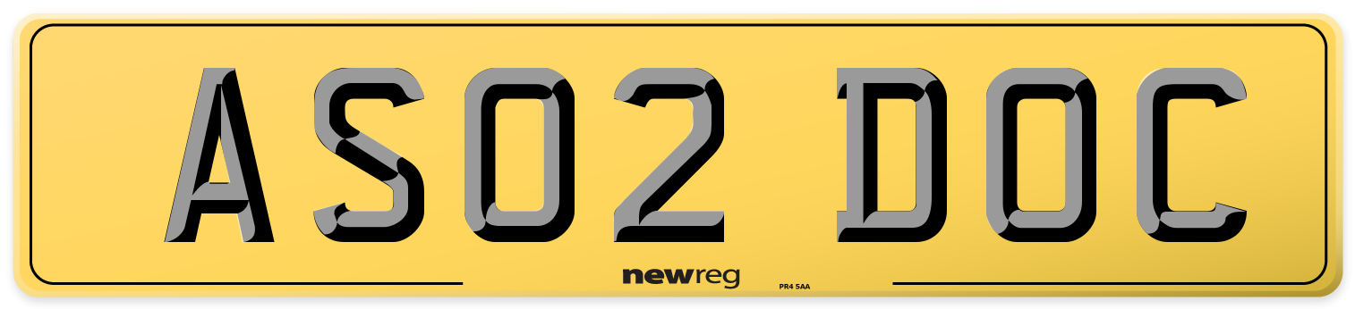 AS02 DOC Rear Number Plate