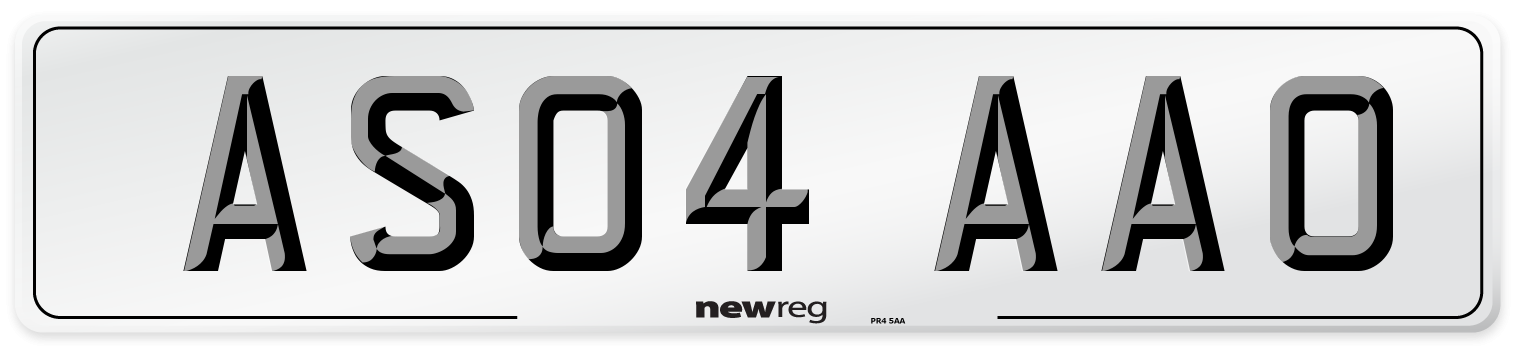 AS04 AAO Front Number Plate