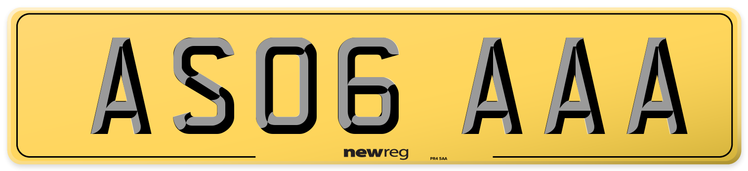 AS06 AAA Rear Number Plate