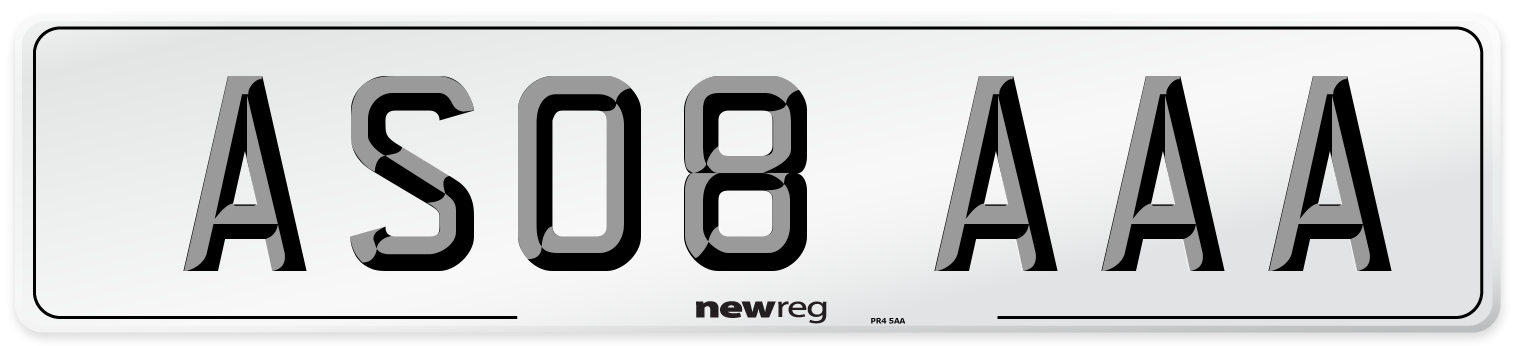 AS08 AAA Front Number Plate