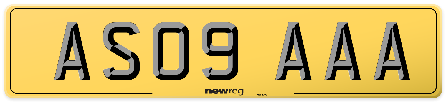 AS09 AAA Rear Number Plate