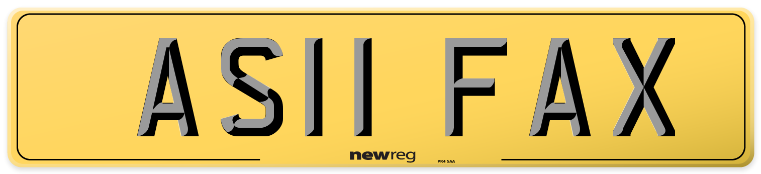 AS11 FAX Rear Number Plate