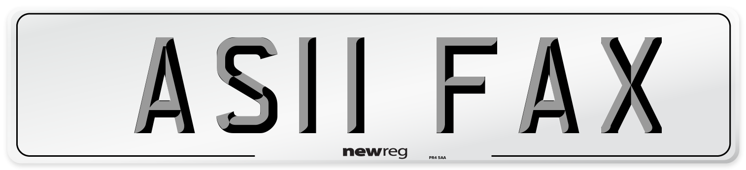 AS11 FAX Front Number Plate