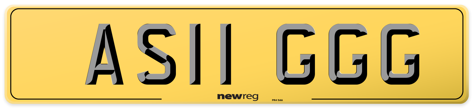 AS11 GGG Rear Number Plate
